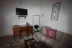 Living area with television