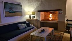 Lounge fireplace