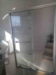 Bathroom with large shower and bathtub.