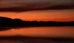 Beautiful sunset over Mavela Dam, captured in winter.