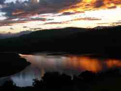 Sunset over the dam