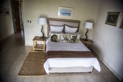 River facing bedroom has a queen size bed