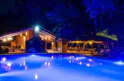 Croc Valley at Bar and Pool at night