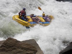 White river rafting on the Ashvaal river.