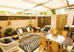 Patio adjoining dining area