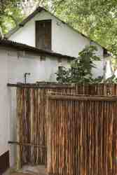 Outside shower with warm water