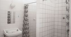 This is one of the two shared bathrooms at our Backpackers Hostel.