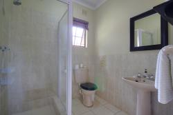Spacious shower area.