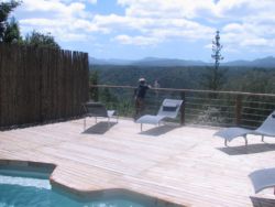 A plunge pool, if muggy, with lovely views, seen by Jed.