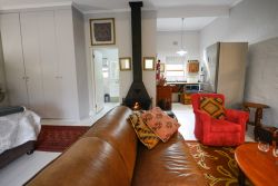 Indoor wood burning fireplace
