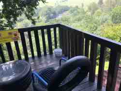 Starling deck overlooking the river