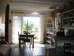 open plan kitchen and deck