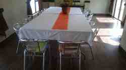 Conference room with overhead projectors and flipcharts