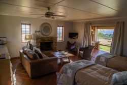 Springbok cottage, living room and fireplace