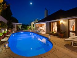 Pool area by night