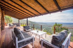 Main lodge deck overlooking the Lebombo Mountains