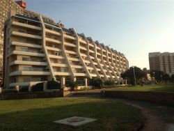 Front of apartment block