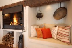 In winter enjoy a roaring log fire 