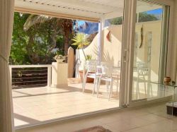 Outside dining table. 