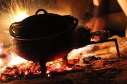 Potjie Dinner at main fire pit