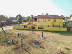 Aerial view with outdoor gym