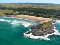 The Mazeppa Bay Island and Beach. 