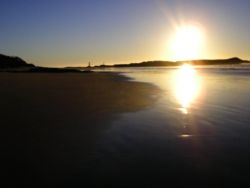 Sunrise at Mazeppa Bay Hotel over the bridge
