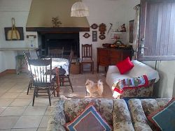 Dining and indoor fire place.
