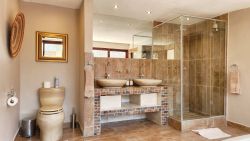 Bathrooms have modern finishes