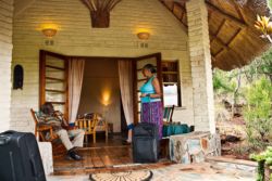 Each Lodge and Chalet has a large porch under thatch for your comfort. 