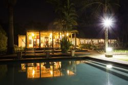 Restaurant and receoption area at night