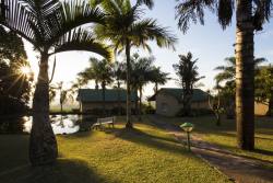 Open walkways to garden cottages