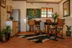 The central lounge area and the family chalets