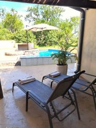 loungers at the pool