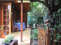 The Cabin entrance and veranda