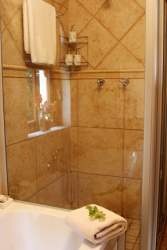 Bathroom with big shower and separate bath 