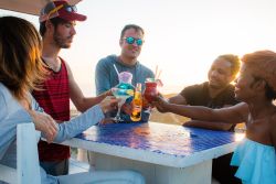 Sunset drinks on our deck