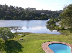 View from the cottages over the Salt River and swimming pool