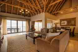 Open plan living area with full sea views
