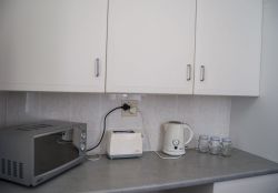 Our Oberdeck apartment has a small kitchenette for self catering needs, open plan in the lounge. 