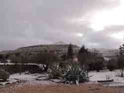 the view from our property - winter time you can expect snow covered mountains 