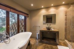 Bathroom with lake view
