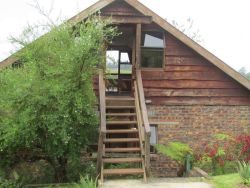 The stairs to  the upstairs loft room at The Carraighs