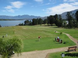 Tee-off on the frist straight into the dam