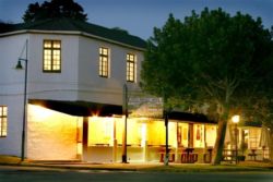 The famous facade of the 1821 Inn