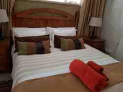 Queen size bed First room of the 2 bedroom Apartment Second room has a 3/4 size bed for a child