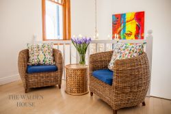 Upstairs seating area