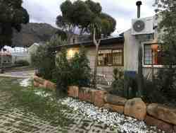 Enough parking and a beautiful view on the mountain.  The Cottage