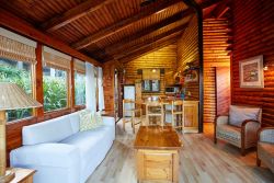 Waterfront chalet living area