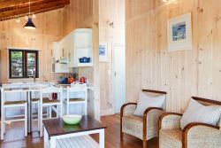 Maerose Cottage living area and kitchen